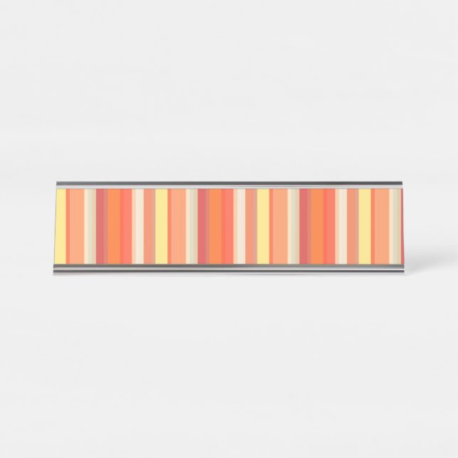 Porte-nom Pour Bureau Bandes rouges mignonnes orange (Devant)
