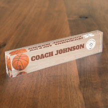 Basketball Coach Desk Plaque d'identification