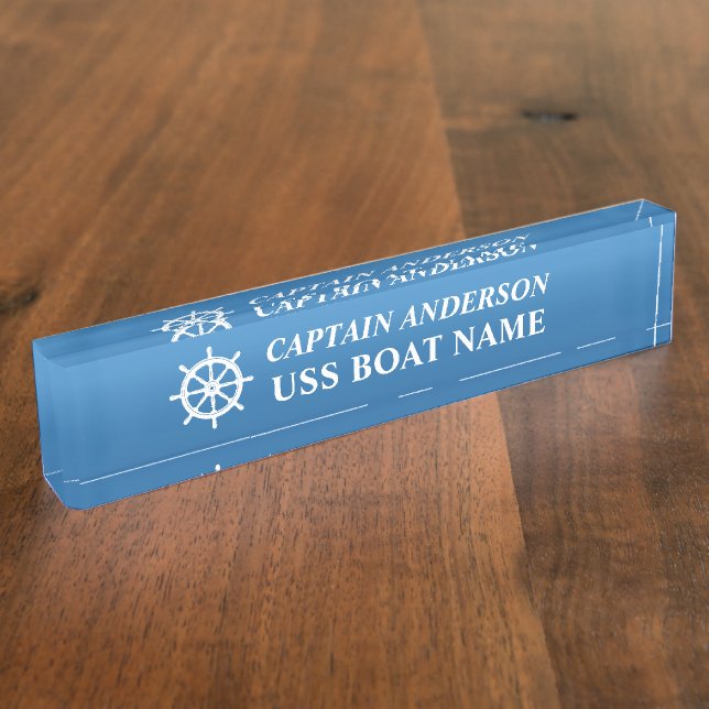 Porte-nom Pour Bureau Bateaux nautiques Roue en Hélène avec capitaine et (Taille)
