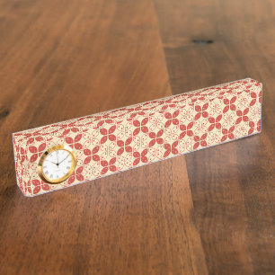 Porte-nom Pour Bureau Batik Kawung, Motif indonésien, javanais, ethnique