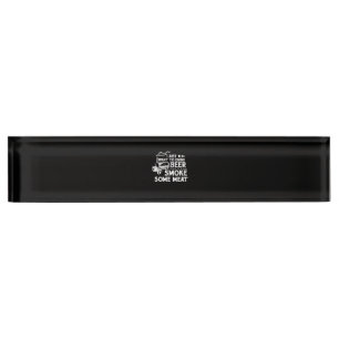 Porte-nom Pour Bureau BBQ Fumer Pitmaster Cadeau Boire Bière Fumer Viand