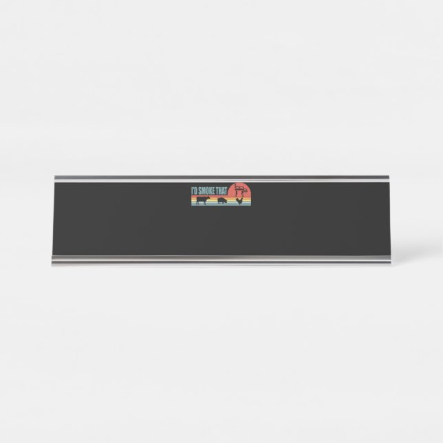 Porte-nom Pour Bureau BBQ Id Fumer Que Barbeque Retro (Devant)
