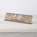 Porte-nom Pour Bureau Beach Ocean Name Water Nautical Office Decor Gift<br><div class="desc">Printed with artistic beach background with monogrammed name,  which you can edit and personalize as you wish!</div>