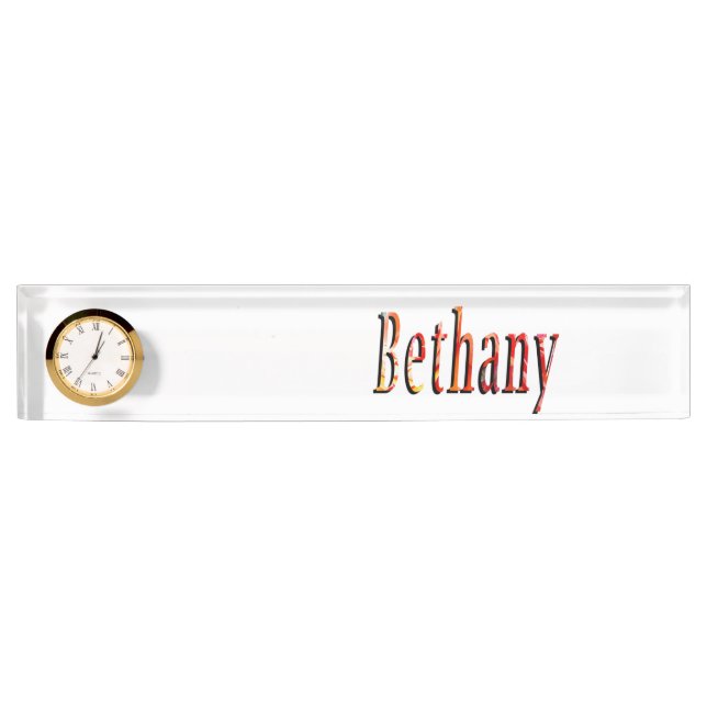 Porte-nom Pour Bureau Bethany Girls Nom Logo (Devant)