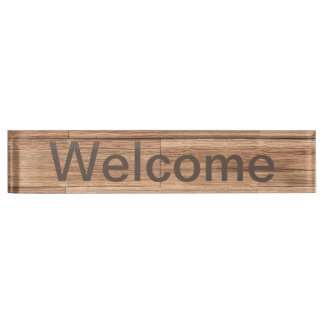 Porte-nom Pour Bureau Bienvenue couleur bois art