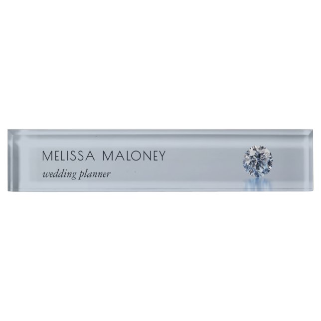 Porte-nom Pour Bureau Bijouterie Joaillier Diamants de Luxe (Devant)