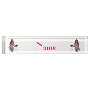 Porte-nom Pour Bureau Bikini brun beauté Thunder_Cove