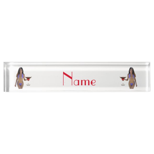 Porte-nom Pour Bureau Bikini brun beauté Thunder_Cove (Devant)