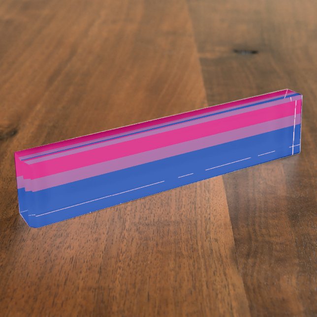 Porte-nom Pour Bureau Bisexual pride (Taille)