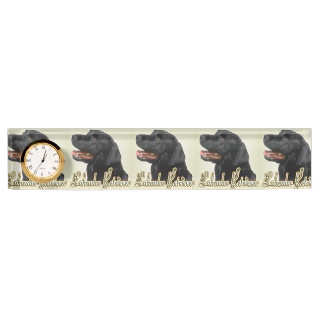 Porte-nom Pour Bureau Black Labrador (Devant)