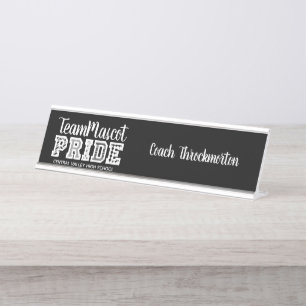 Porte-nom Pour Bureau Black School Pride Mascot Nom du bureau Nom du bur