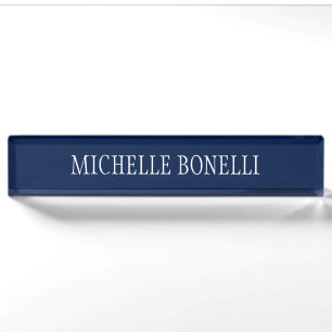 Porte-nom Pour Bureau Bleu Blanc Agréable Charme Entreprise