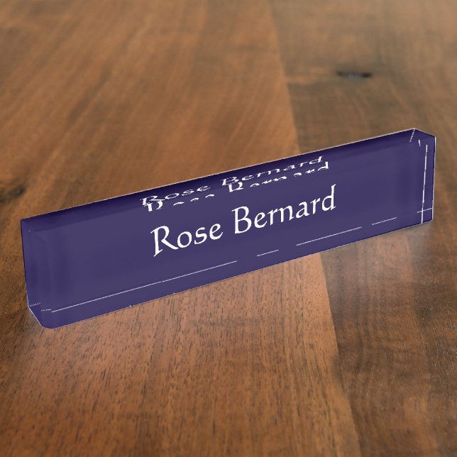 Porte-nom Pour Bureau Bleu de marine solide (Taille)
