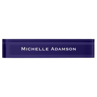 Porte-nom Pour Bureau Bleu foncé Professionnel Plat moderne
