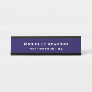 Porte-nom Pour Bureau Bleu foncé Professionnel Plat moderne