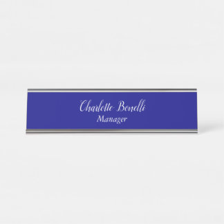 Porte-nom Pour Bureau Bleu marin minimaliste professionnel