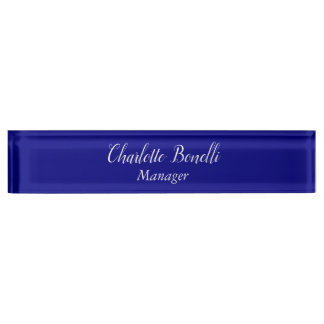 Porte-nom Pour Bureau Bleu marin minimaliste professionnel