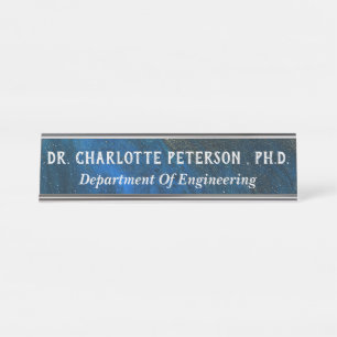 Porte-nom Pour Bureau Bleu marine Phd ou Doctorat 