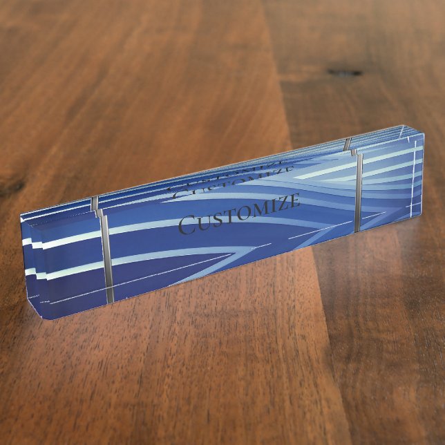 Porte-nom Pour Bureau Bleu moderne (Taille)