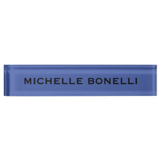Porte-nom Pour Bureau Bleu Moyen Minimaliste Moderne Lisible