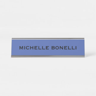 Porte-nom Pour Bureau Bleu Moyen Minimaliste Moderne Lisible Simple