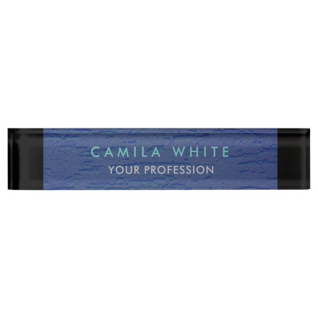 Porte-nom Pour Bureau Bleu Mur élégant professionnel classe affaires (Devant)