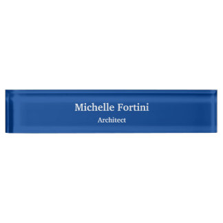 Porte-nom Pour Bureau Bleu profond Professionnel Plat Moderne Élégant