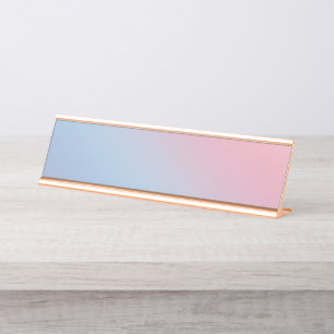 Porte-nom Pour Bureau Bleu rose ombre dégradé Blur abstrait Design