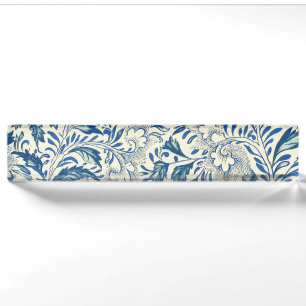 Porte-nom Pour Bureau Bleu Vintage Floral Asiatique : Chinoiserie Antiqu