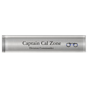Porte-nom Pour Bureau Blue Line mince - .999 regard argenté