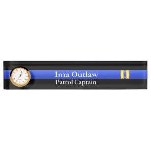 Porte-nom Pour Bureau Blue Line mince - capitaine Bars Rank
