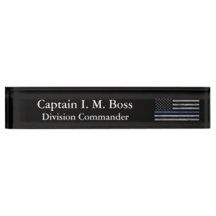 Porte-nom Pour Bureau Blue Line mince - drapeau déchiré en lambeaux