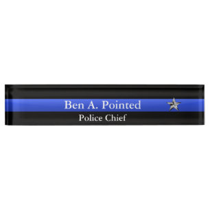 Porte-nom Pour Bureau Blue Line mince - rang en chef d'étoile