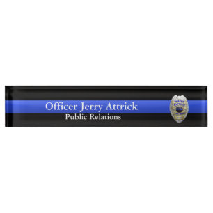 Porte-nom Pour Bureau Blue Line mince - salut insigne superbe de