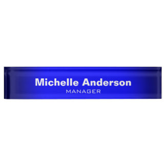 Porte-nom Pour Bureau Blue Professional Manager Modern Plain