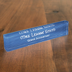 Porte-nom Pour Bureau Blue Tahoe Water