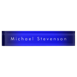 Porte-nom Pour Bureau Blue Trendy Modern Professional