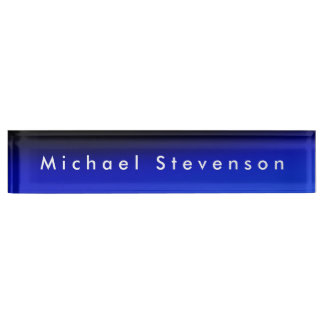 Porte-nom Pour Bureau Blue Trendy Modern Professional