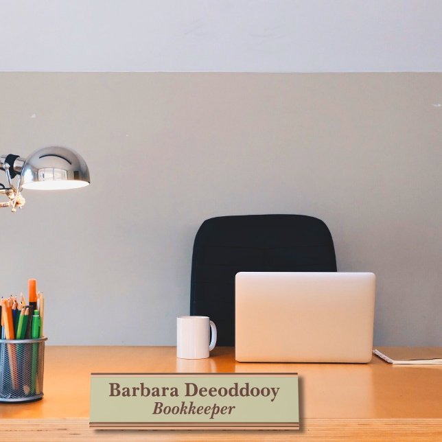 Porte-nom Pour Bureau Bookkeeper Sage Green (Créateur téléchargé)