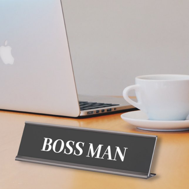 Porte-nom Pour Bureau Boss Man Gift Funny Nom Plate Personnaliser (Créateur téléchargé)