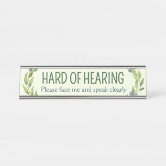Porte-nom Pour Bureau Botanical Hard of Hearing Green Deafness