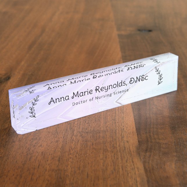 Porte-nom Pour Bureau Botanique Iridescente Professionnel (Taille)
