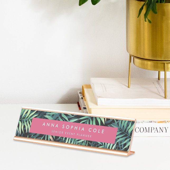 Porte-nom Pour Bureau Botanique tropicale (Créateur téléchargé)