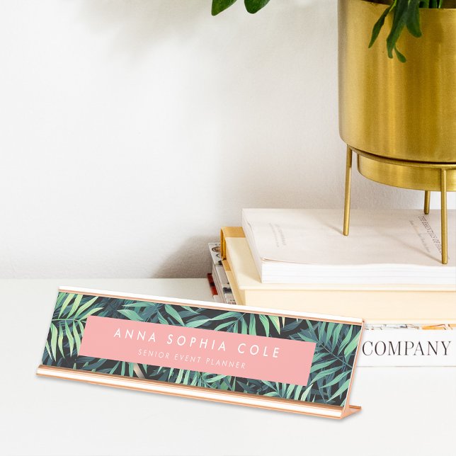 Porte-nom Pour Bureau Botanique tropicale (Créateur téléchargé)