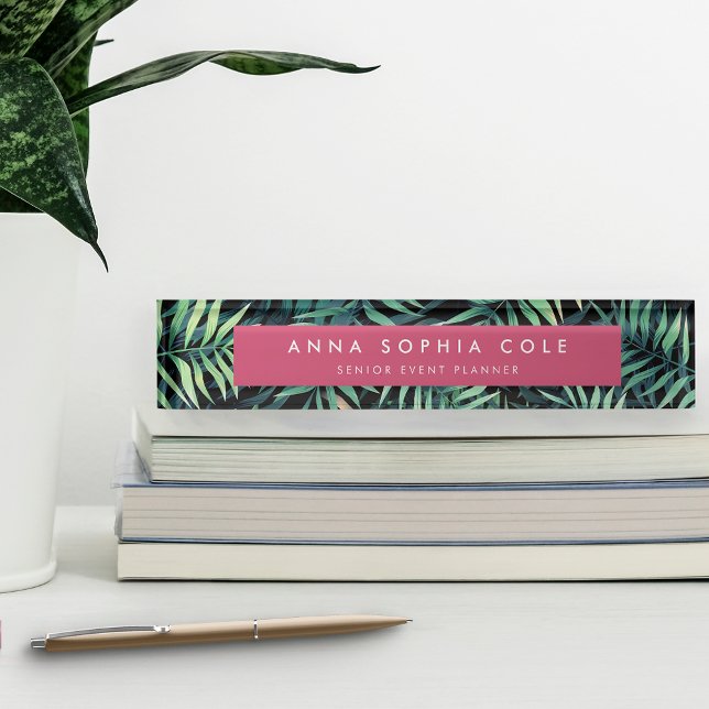Porte-nom Pour Bureau Botanique tropicale (Créateur téléchargé)