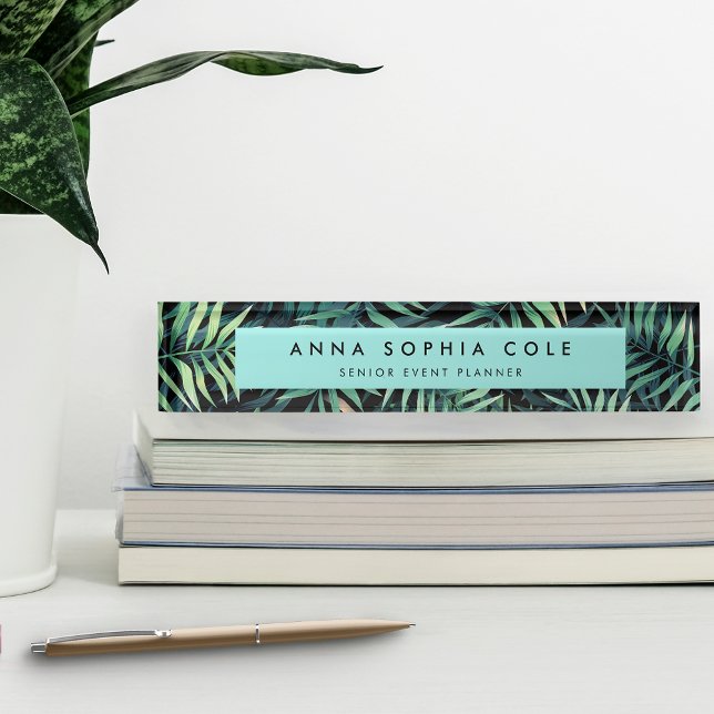 Porte-nom Pour Bureau Botanique tropicale (Créateur téléchargé)