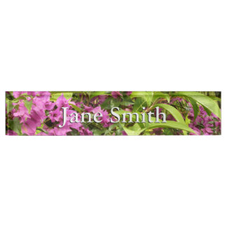 Porte-nom Pour Bureau Bougainvillées tropicales violettes