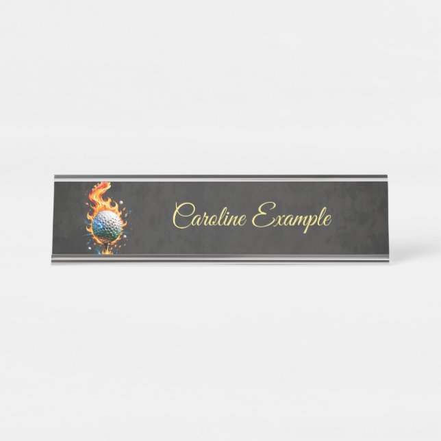 Porte-nom Pour Bureau Boule de golf blanche (Devant)