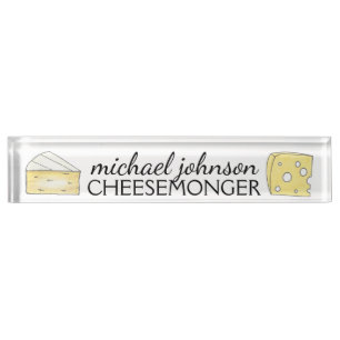 Porte-nom Pour Bureau Brie Swiss Cheese Wedge Cheesemonger Producteur la