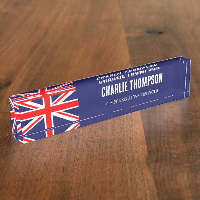 Porte-nom Pour Bureau British Flag, Bureau du Royaume-Uni (Taille)